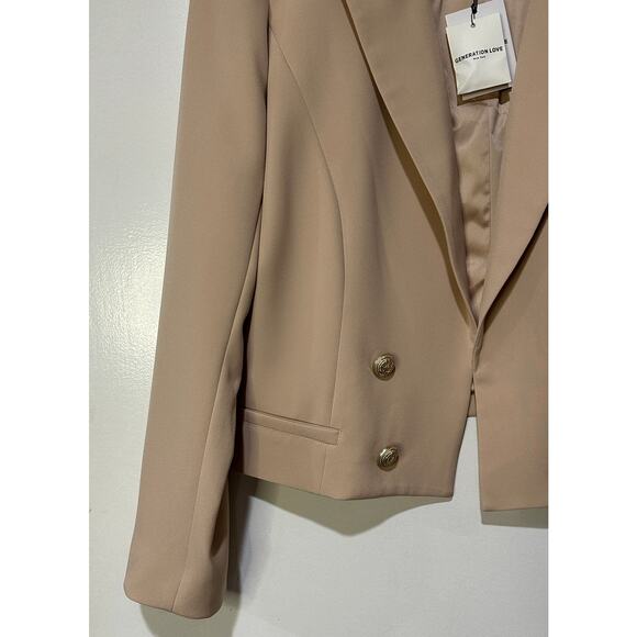 Generation Love Penn Crepe Cropped Blazer Latte Size XXL NWT - Picture 6 of 13